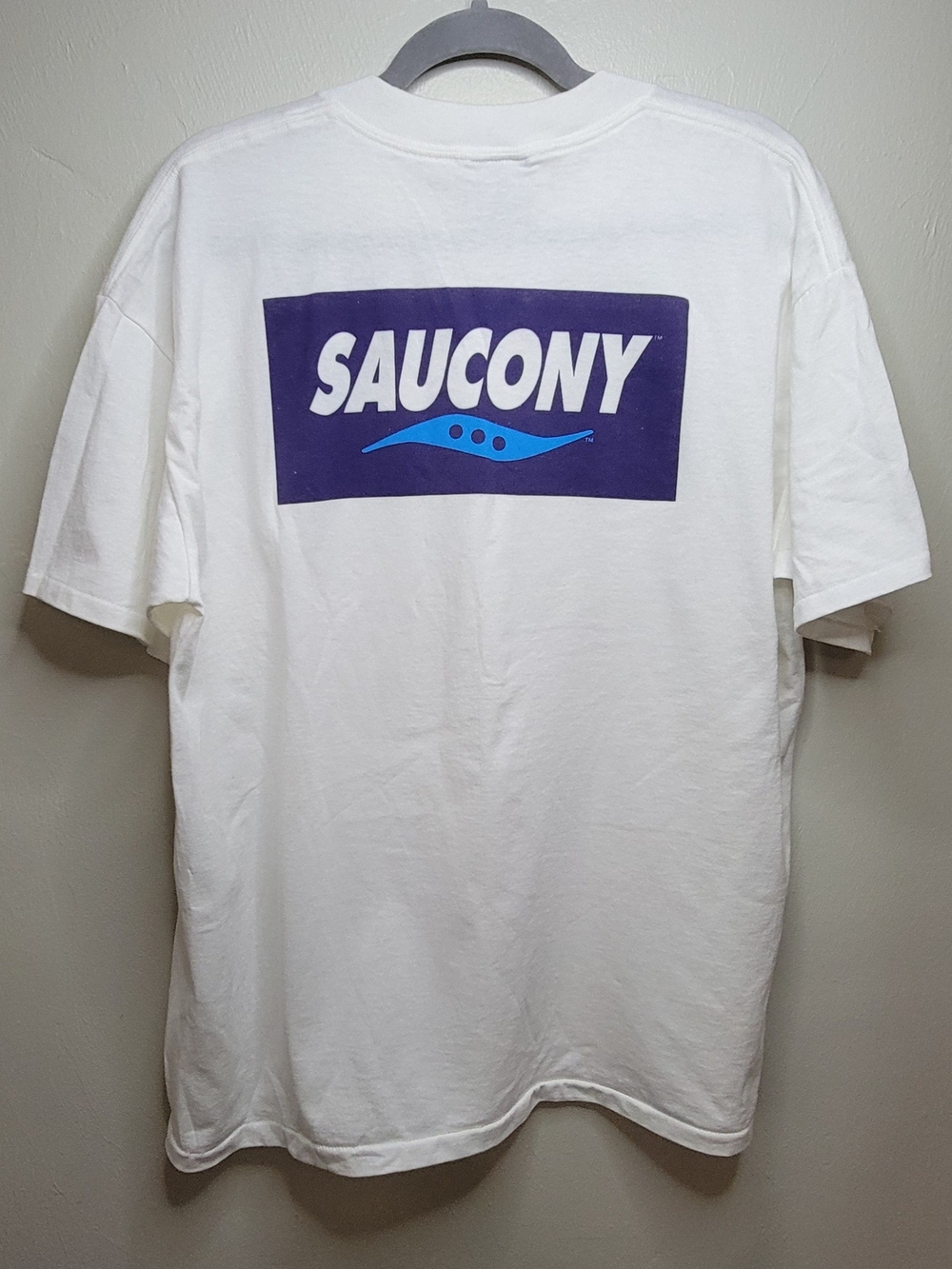 Vintage 80s/90s Saucony Single Stitch Shirt- Double Sided- Oneita Power Tag - XL